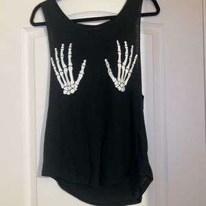 Pink Skeleton Muscle Tank Top